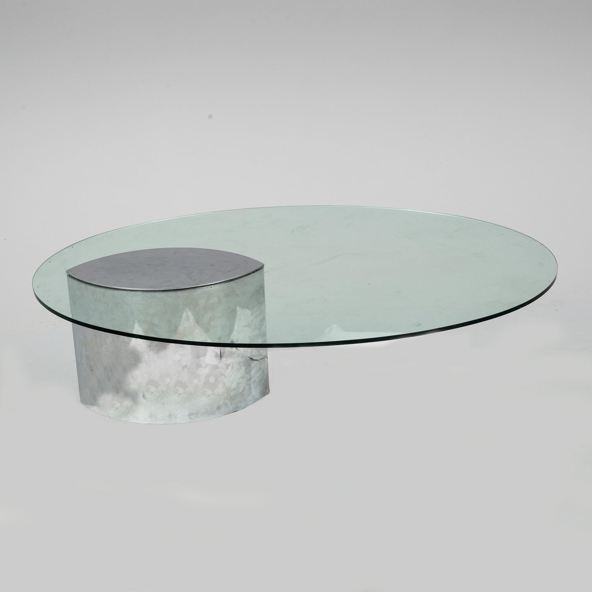 A GLASS TOP COFFEE TABLE "LUNARIO" CINI BOERI.