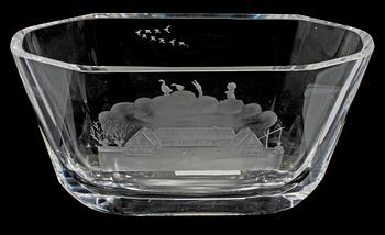 SKÅL, glas, Edward Hald, Orrefors, signerad, 1900-talets andra kvartal.