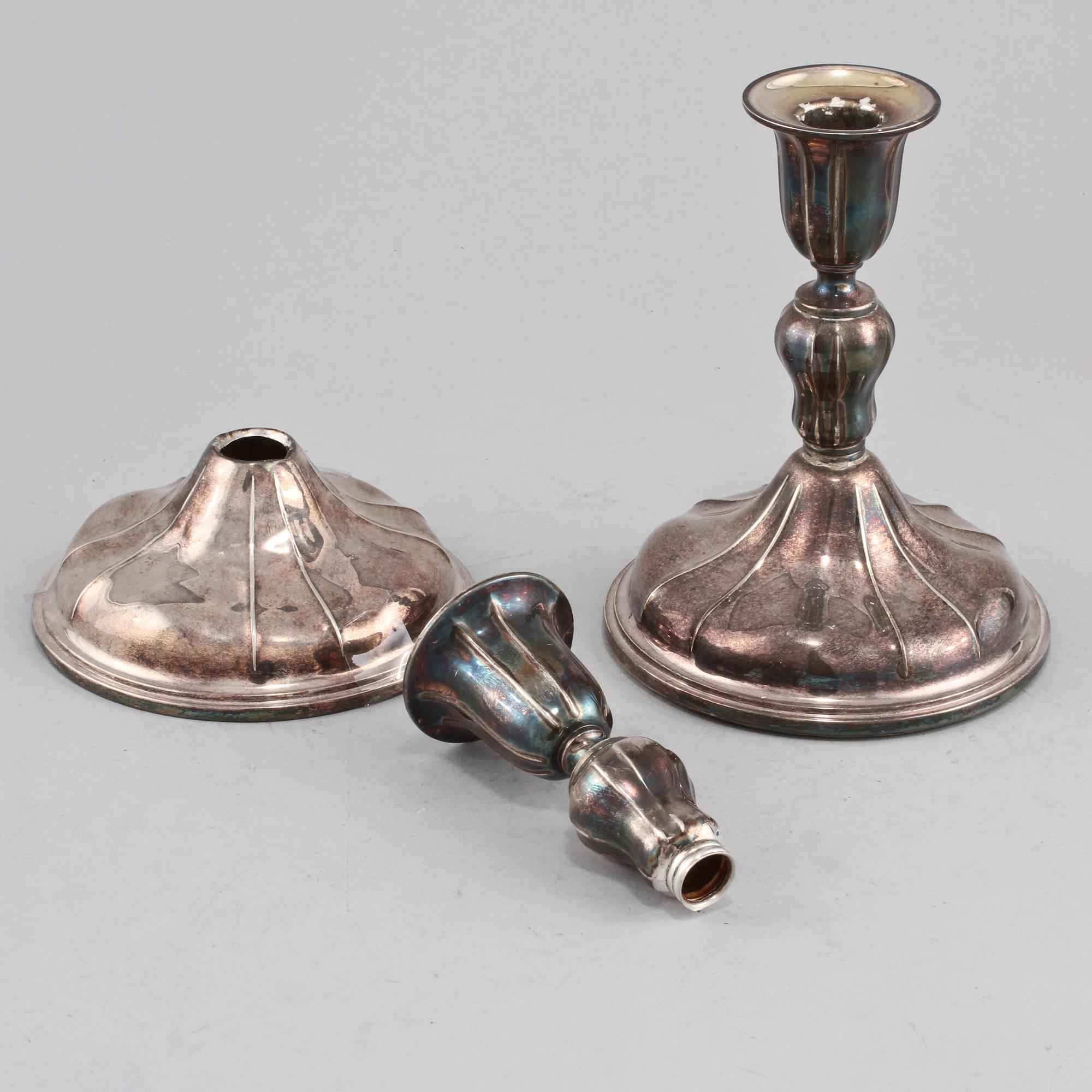 PARTI SILVER, silver, bla GAB Stockholm, 1900-tal. Vikt minus ljusstakar 438 g.