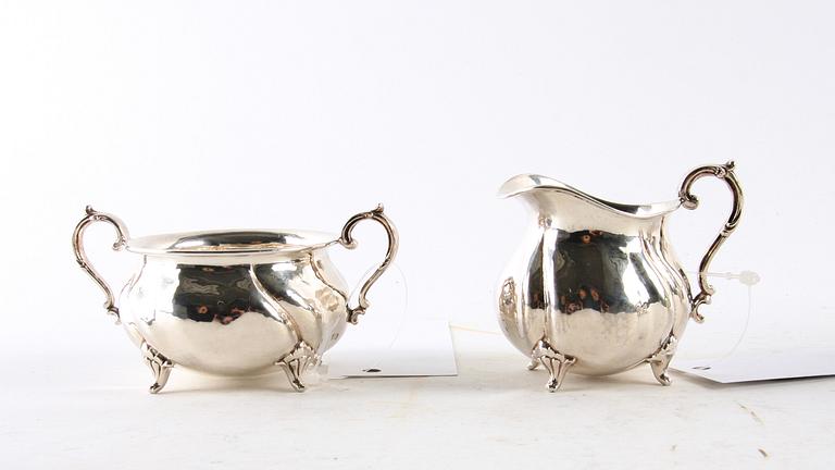 KAFFESERVIS, 3 delar, silver, importstämplar 1945.