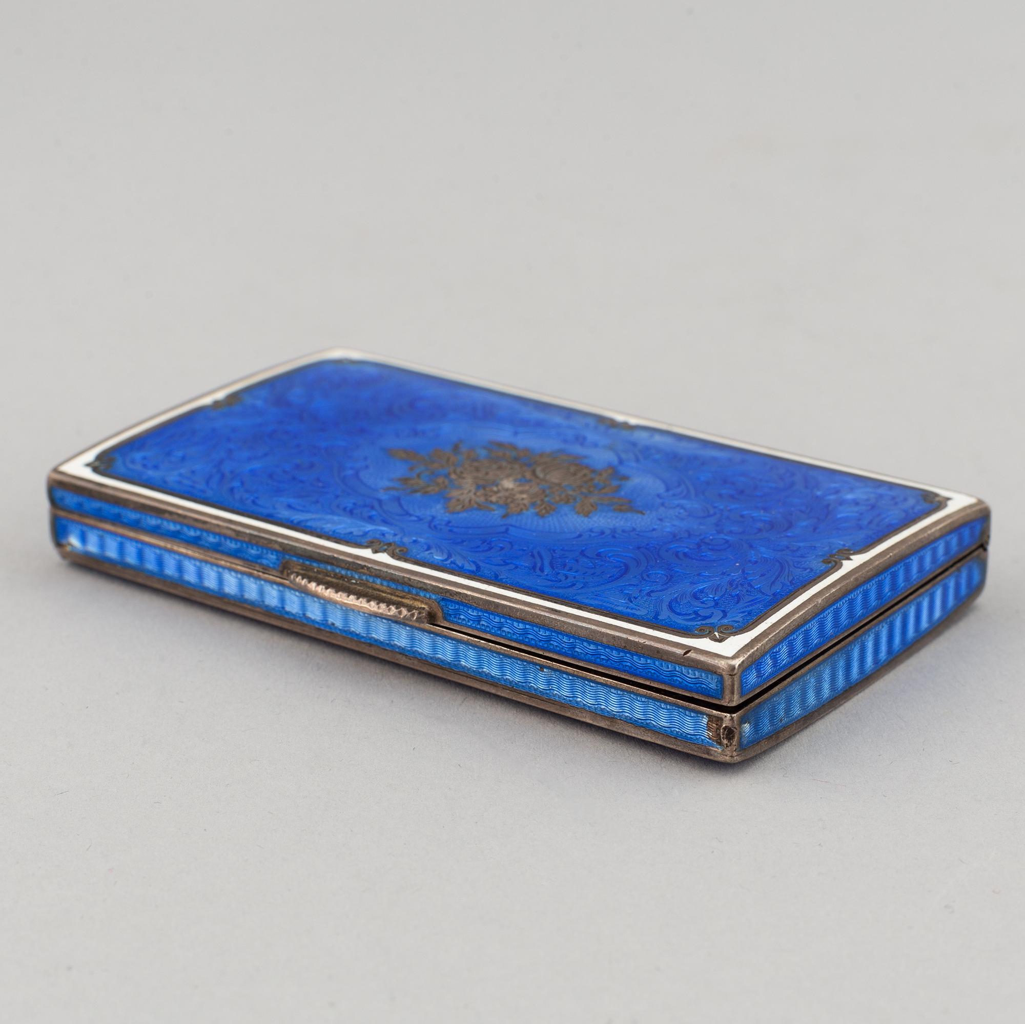 An early 19th century  silver and guilloche enamel box.