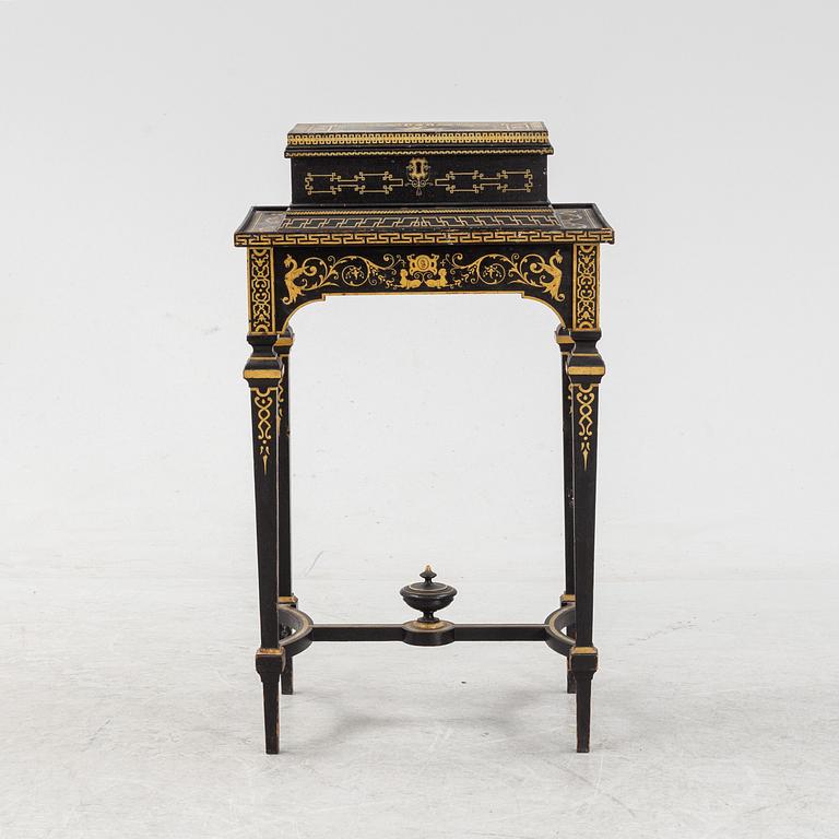 Bord med skrin, Ersbach und Hausness Blechwarenfabrik, Dresden, 1880-tal.