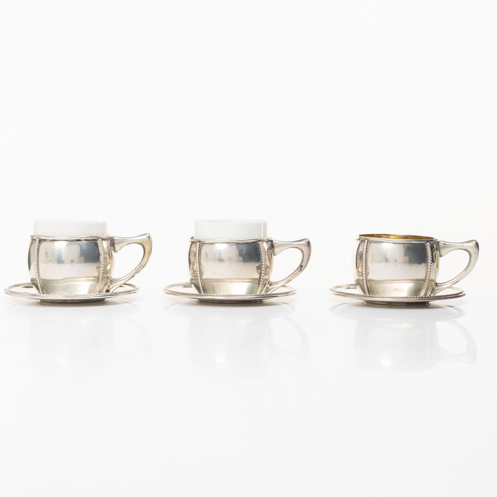 A seven piece silver coffee set, Germany.