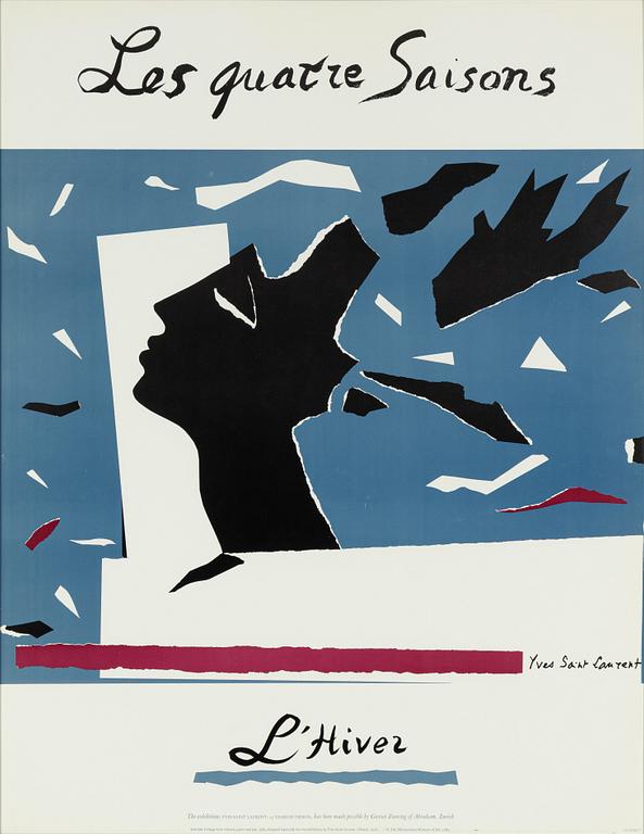 Yves Saint Laurent, a set of four posters "Les quatre saisons".