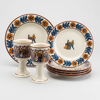 SERVIS  25 dlr "Höganäs gille" Höganäs 1900-talets senare del glaserat stengods.