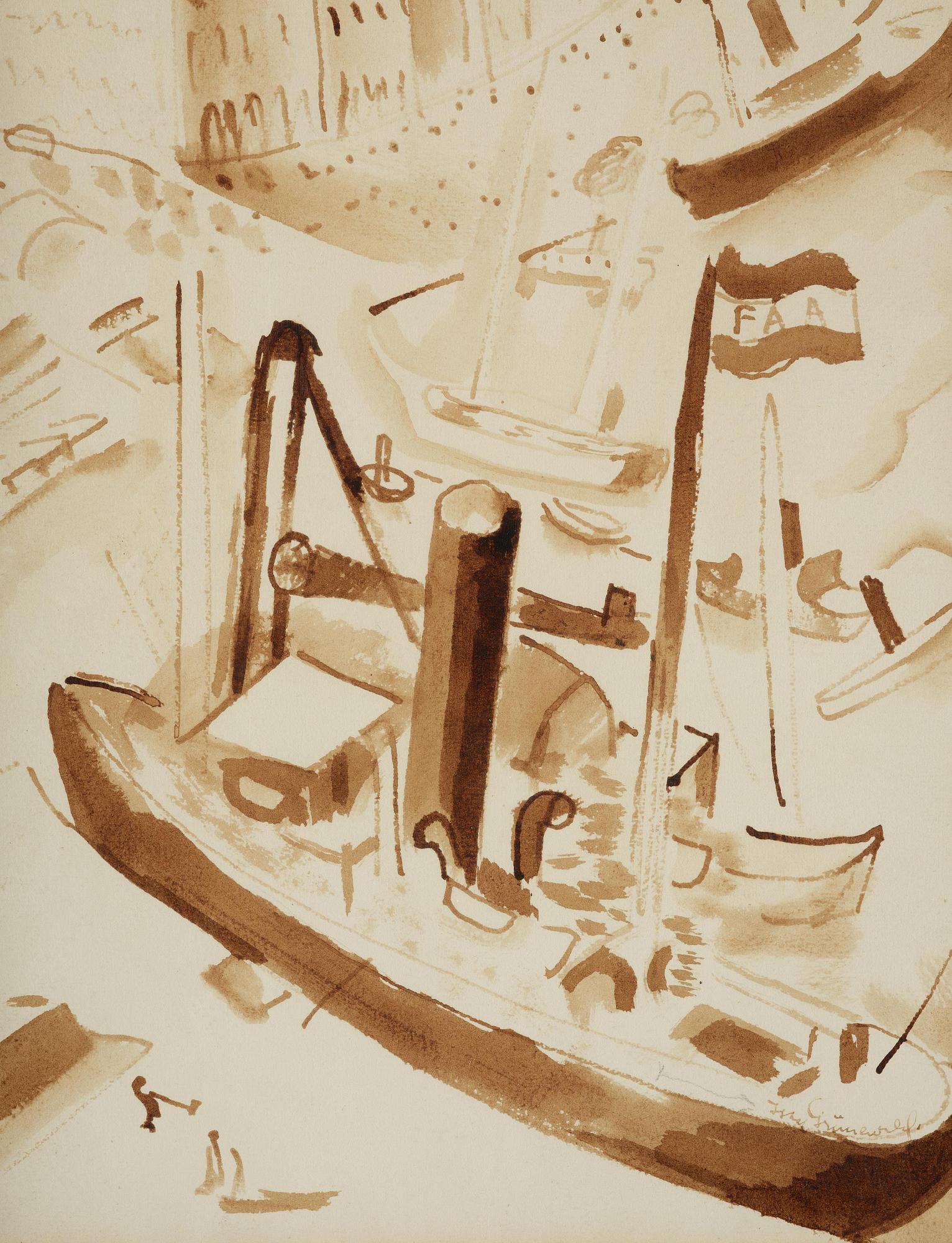 Isaac Grünewald, Motif from Skeppsbron.