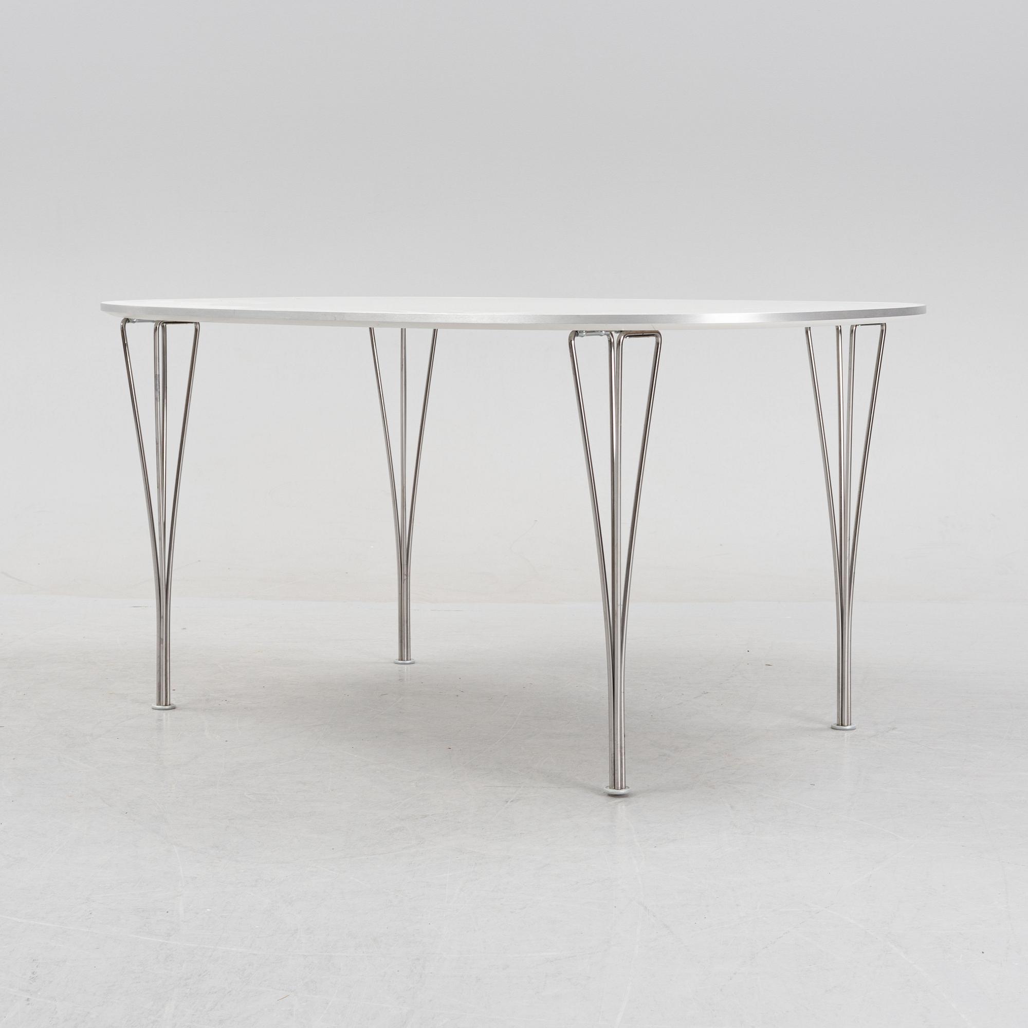 Bruno Mathsson & Piet Hein, a 'Super-elliptical' dining table from Fritz Hansen, Denmark 2012.