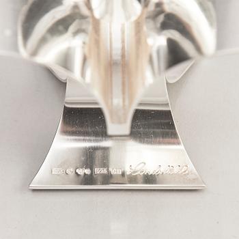 Rolf Lindståhl, sterling silver, ljusstake, Stockholm 2001.