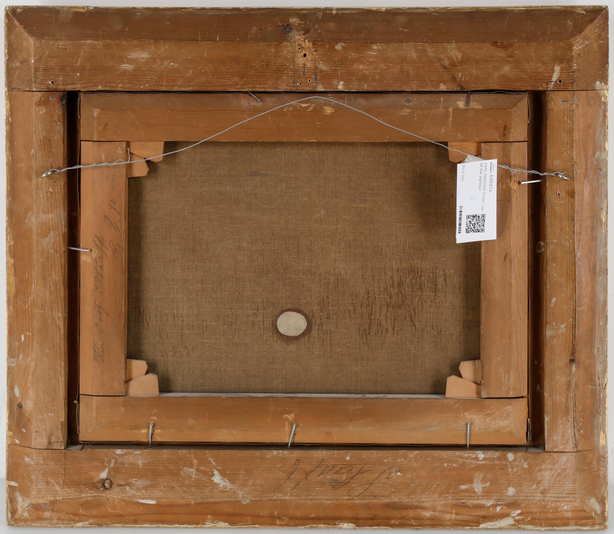 CARL THEODOR STAAF, olja på duk, signerad och daterad 1874.