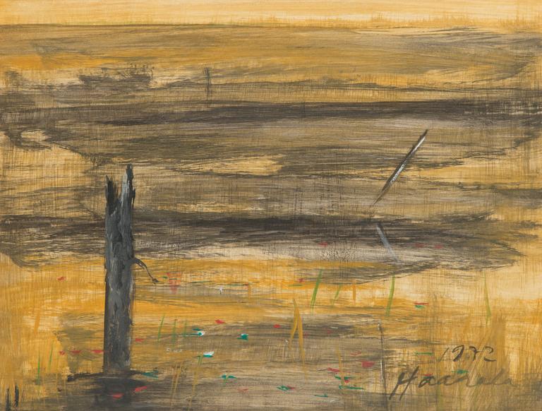 Olavi Haarala, oil and mixed media on paper, signed and dated 1972.
