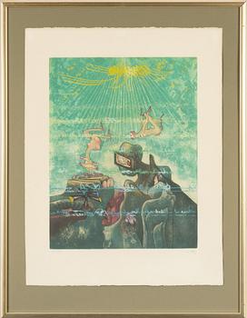 Roberto Matta, akvatintetsning, 1975, signerad 74/100.