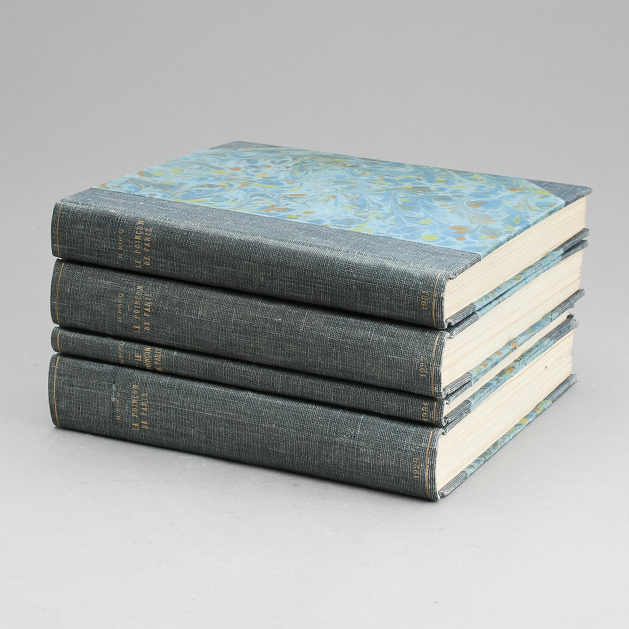 BÖCKER, 4 stycken, "Le poincon de Paris", av Henry Nocq, Paris 1927, 1928, 1931, 1931.