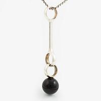 Necklace, Georg Jensen, "Sphere", design Regitze, silver with black agate.