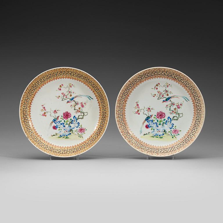 A pair of famille rose dishes, Qing dynasty, Yongzheng (1723-35).