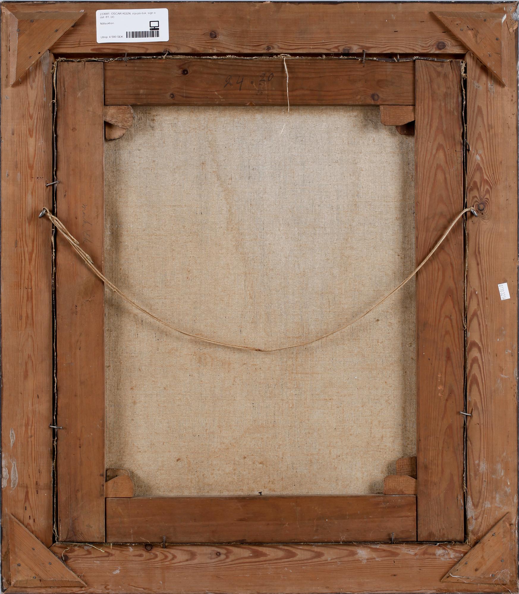 OSCAR KEEN, olja på duk, sign o dat -91.