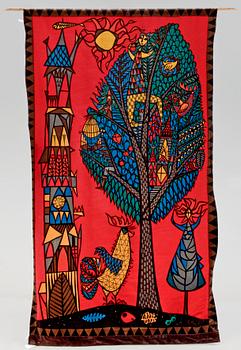 VÄGGBONAD, sammet, "Livets Träd", Stig Lindberg, 1900-talets mitt.
