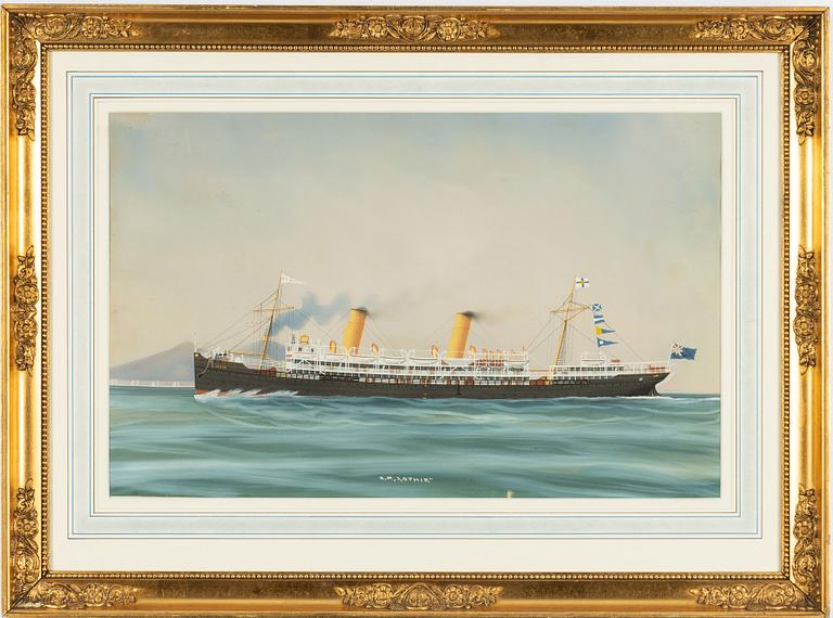 Luca Papaluca, Royal Mail Ship "Ophir" vid Vesuvius.