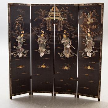 A Japanese lacquered folding screen 21st century.