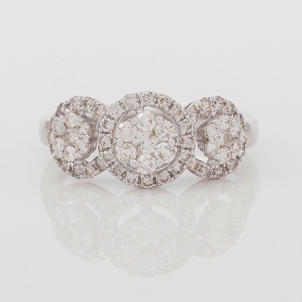 RING, 18K vitguld och diamanter tot ca 0.65 ct.