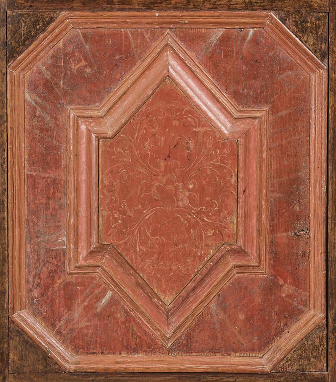 A Swedish polychrome-painted baroque cupboard, late 17th century / circa 1700.