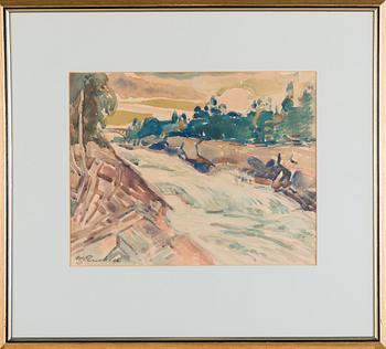 Magnus Enckell, River landscape.