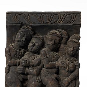 A Southeast Asian wooden panel, 20th century.