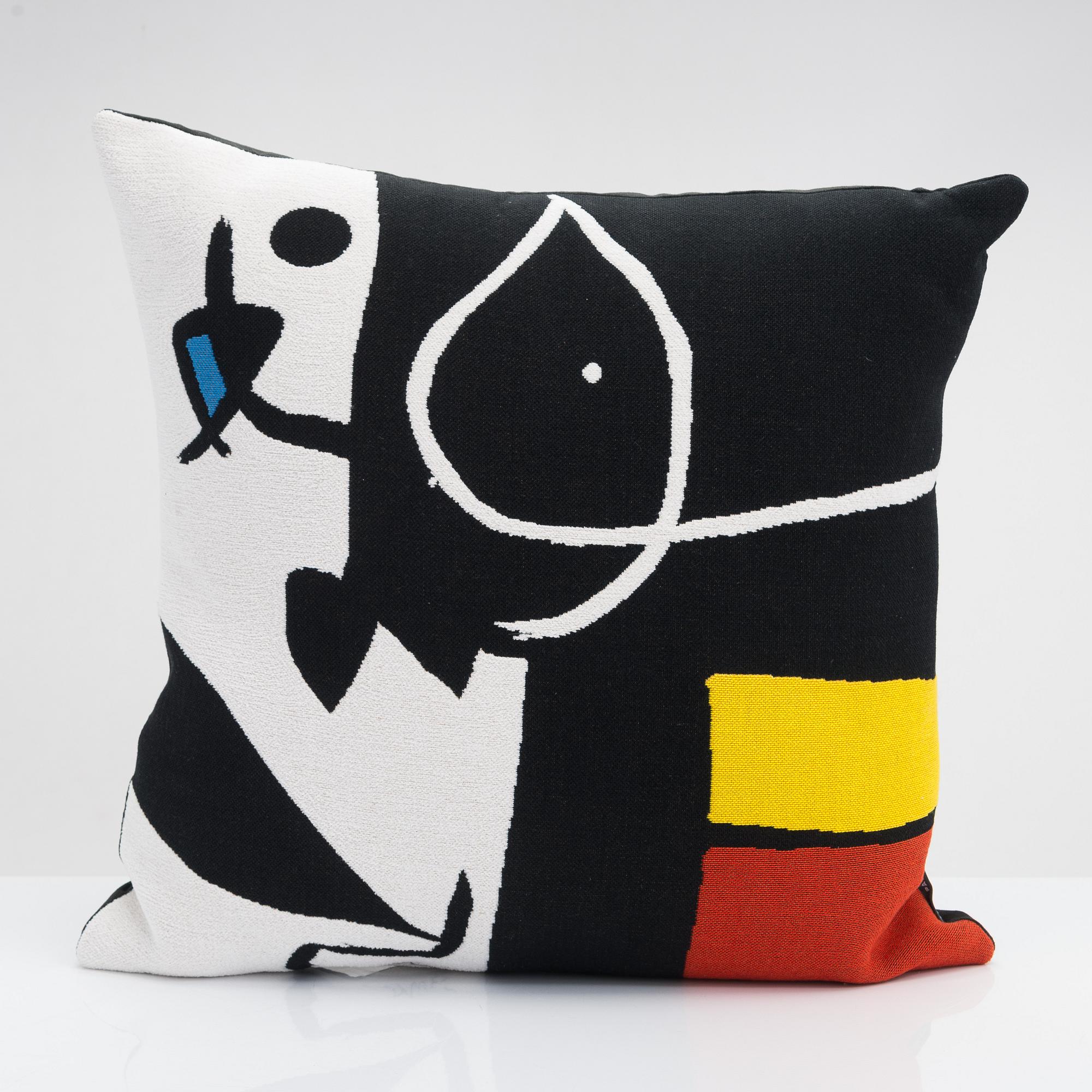 Cushion "Femme, oiseau 1976", Miro, Jules Pansu.
