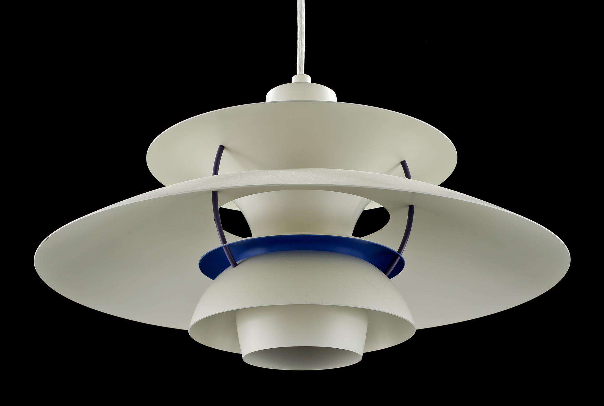 TAKLAMPA, "PH-lampa", Poul Henningsen, Louis Poulsen, 1900-talets fjärde kvartal. Höjd ca 29 cm.
