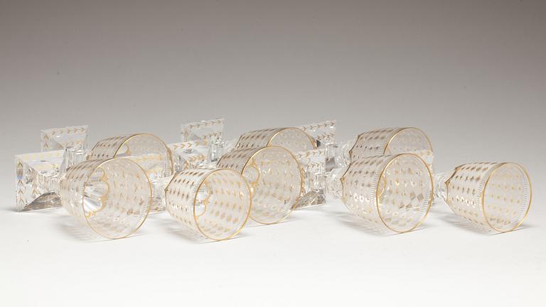 VINGLAS, 8 st. "Odelberg", Kosta. 1900-tal.