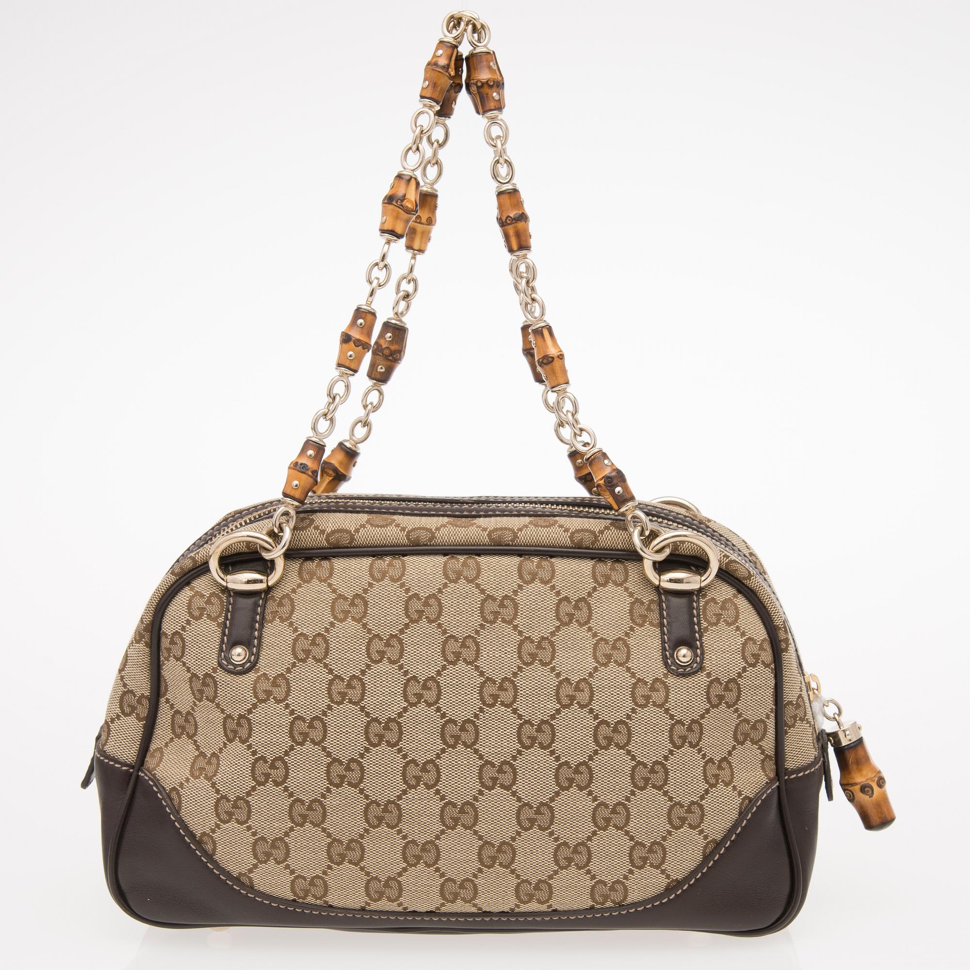 GG Canvas Bamboo Shoulder Bag.