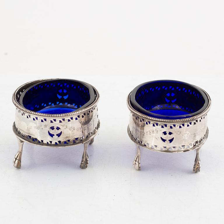 A Pair of English Silver Salt Cellars, London 1773-82.