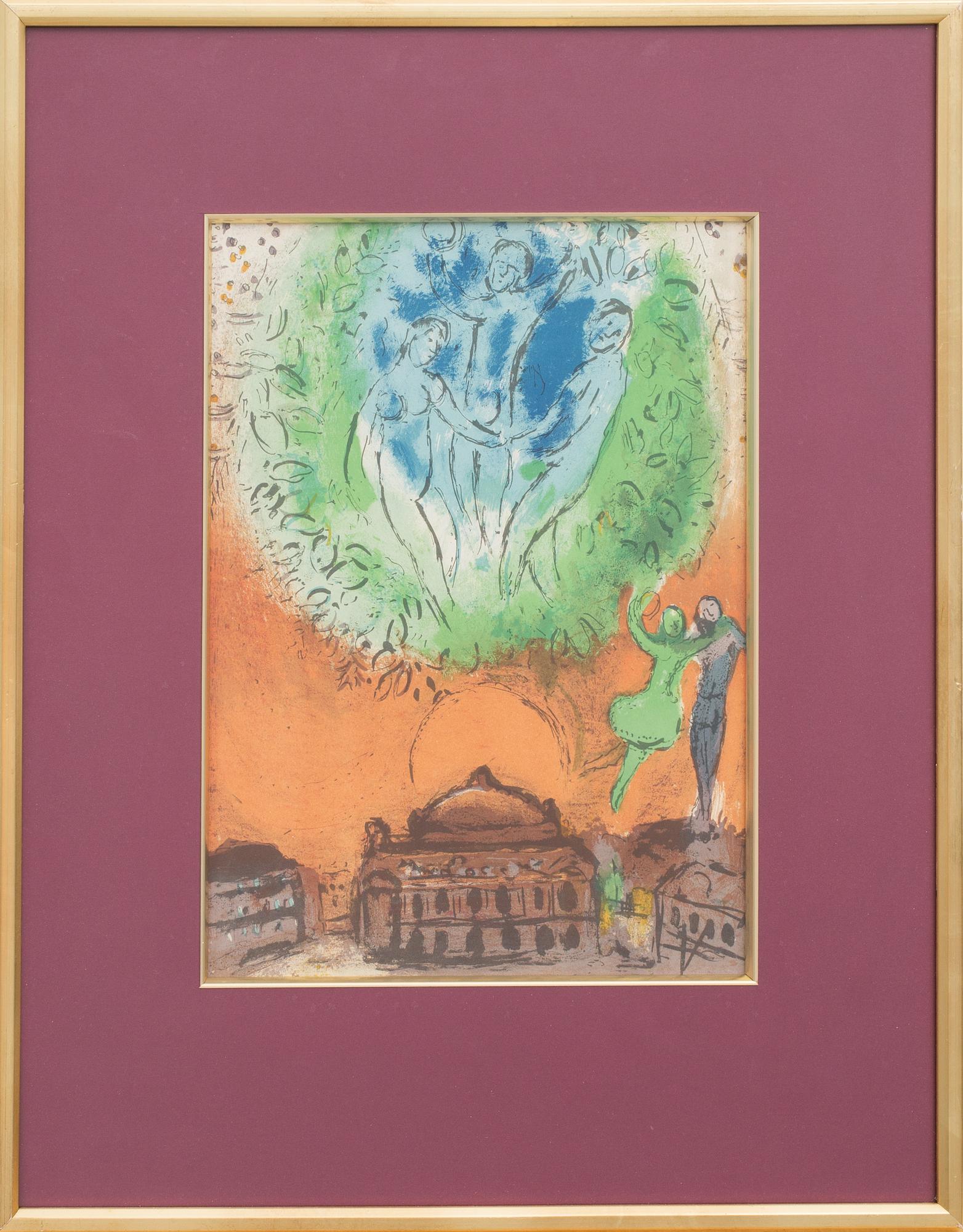 MARC CHAGALL, färglitografi, ej signerad.