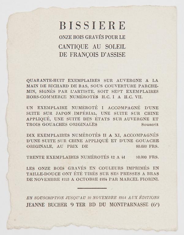 Roger Bissière, "Cantique à notre frère Soleil".