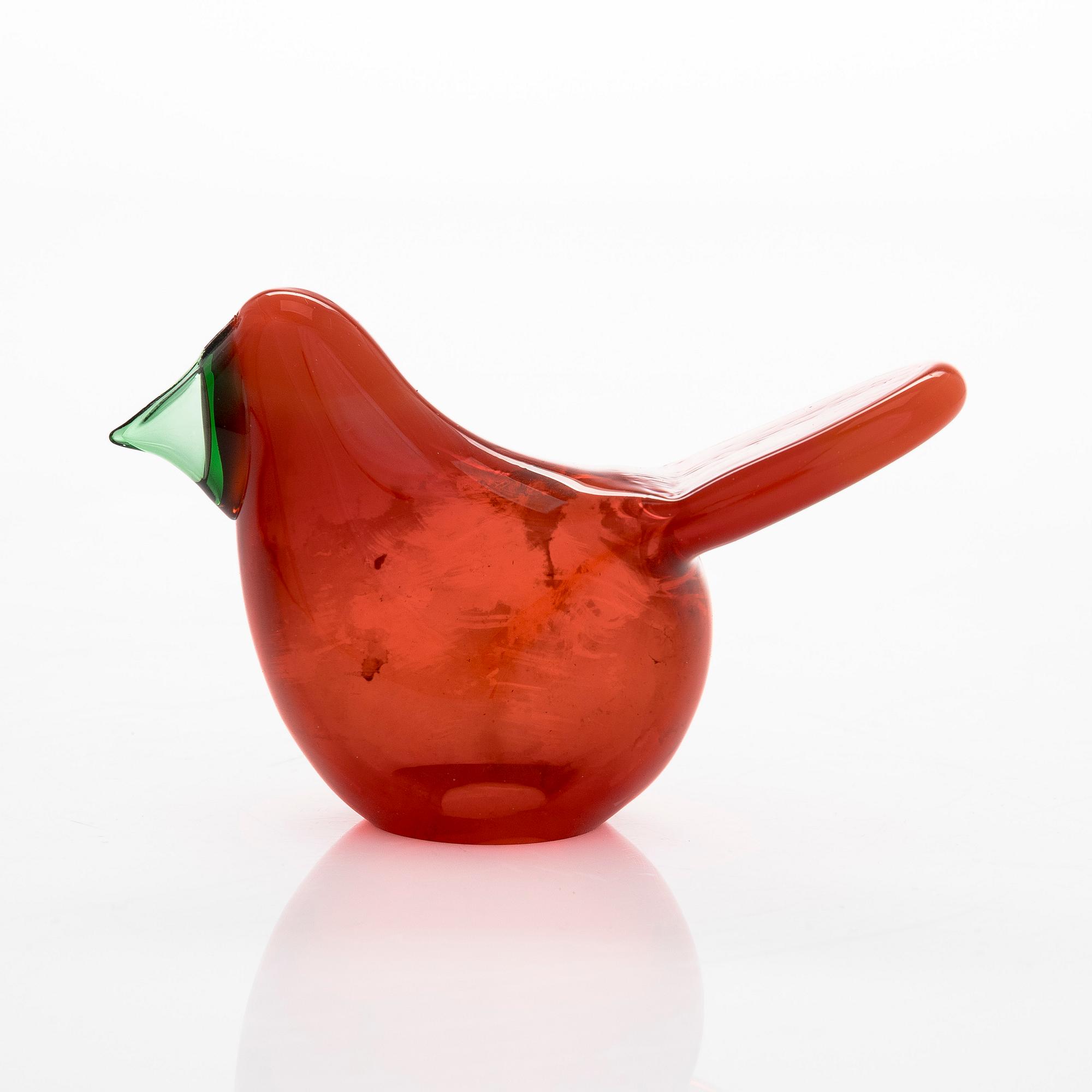 Oiva Toikka, Glass bird, "Flycatcher" signed Oiva Toikka Nuutajärvi Notsjö.