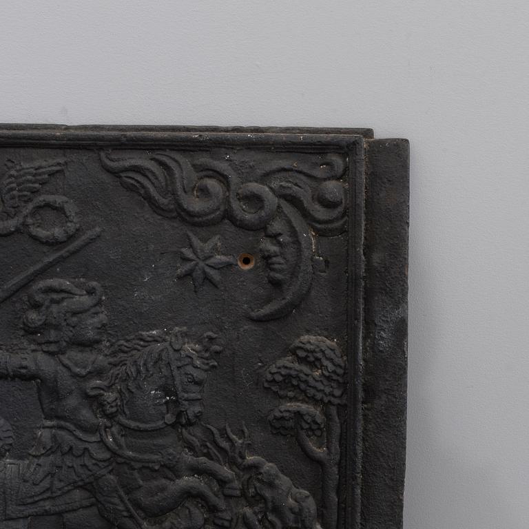 CAST IRON STOVE FRONT, 18th century.