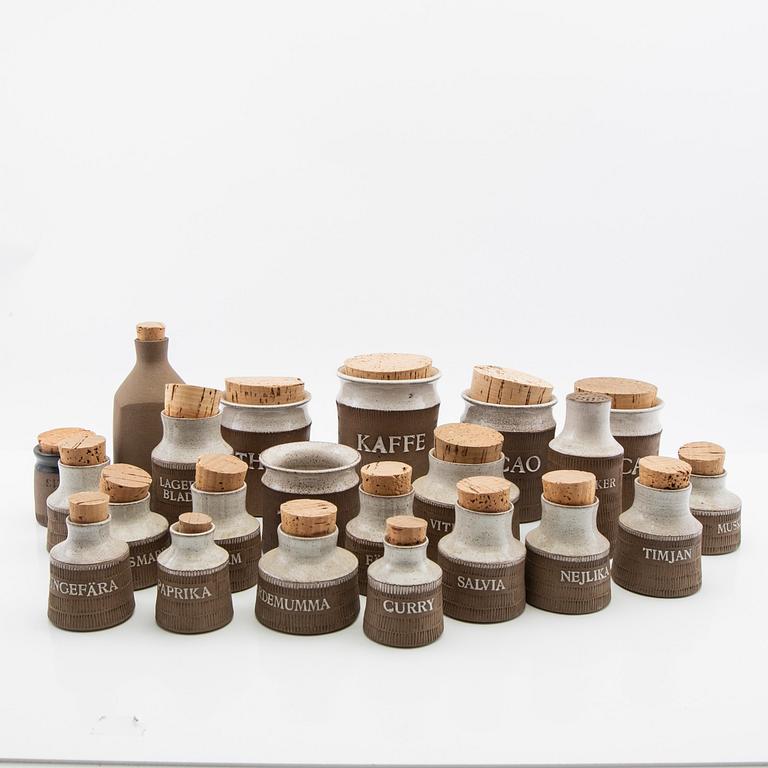 Signe Persson-Melin, Spice jars, 22 pcs, own workshop, 1950s/1960s.