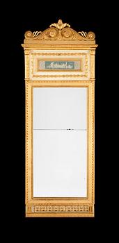 A late Gustavian late 18th century mirror in the manner of P. Ljung.