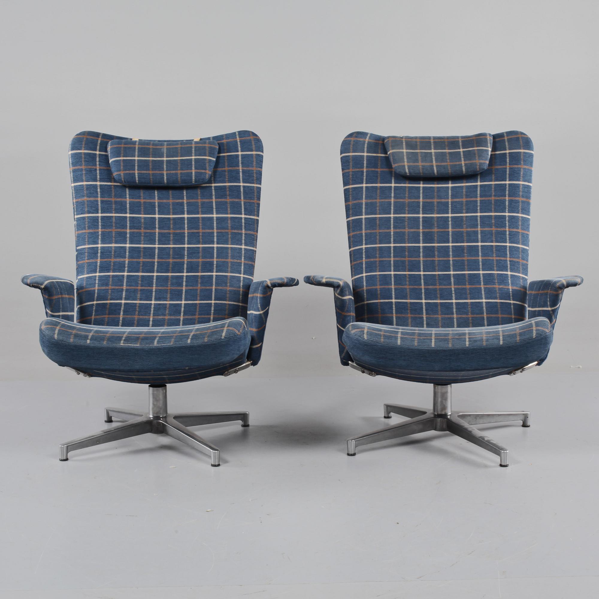 FÅTÖLJER, ett par, "Curvatur", Alf Svensson, 1960/70-tal.