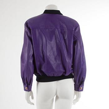 ESCADA, a purple leather jacket, size 38.