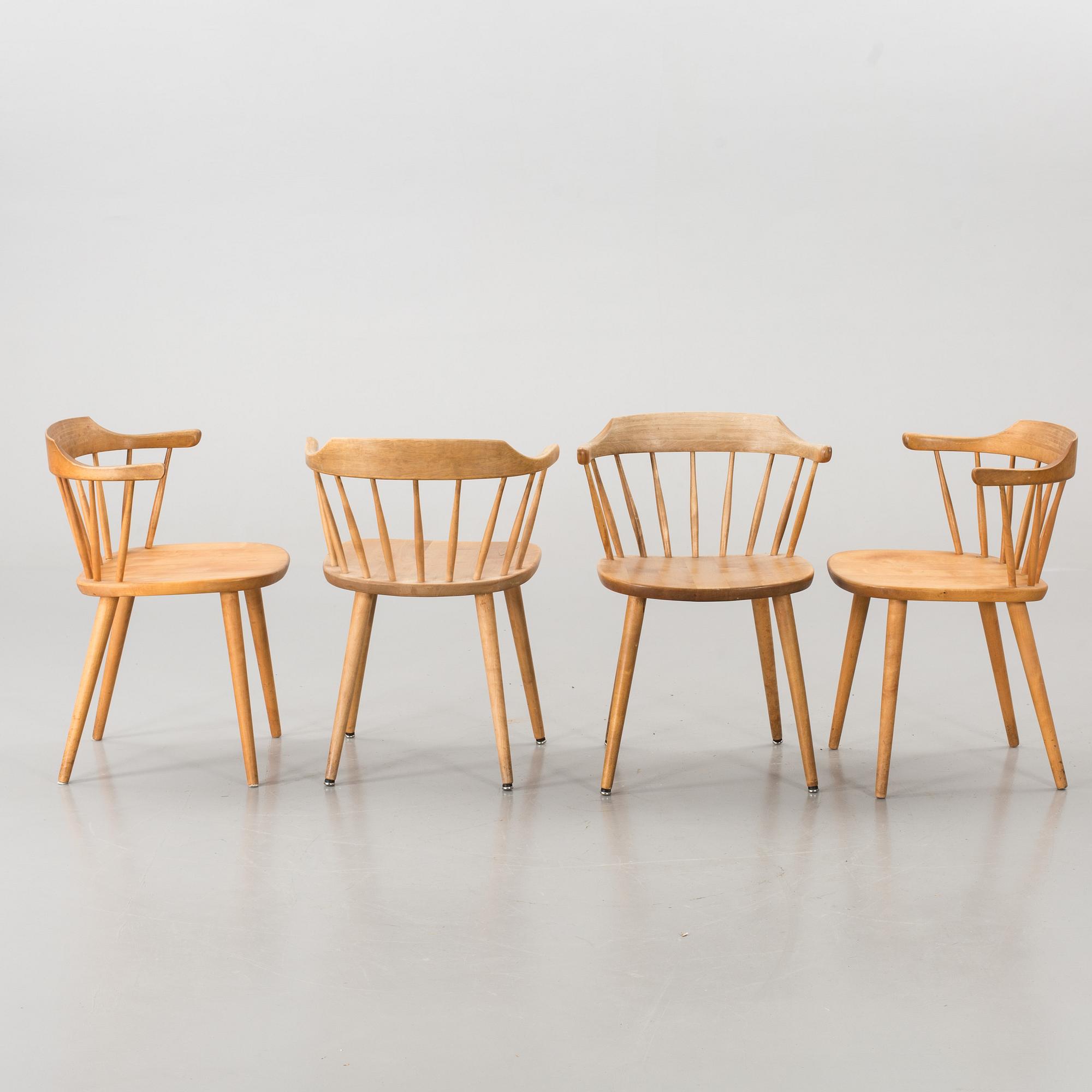 A SET OF EIGHT "SMÅLAND" CHAIRS DESIGNED BY YNGVE EKSTRÖM.