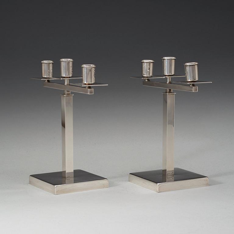 A pair of Kronsilver silver plated candelabra, attributed to Rolf Engströmer, Sweden 1930's.