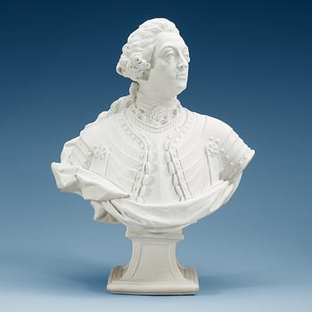 A Nymphenburg bisquit bust, ca 1800.