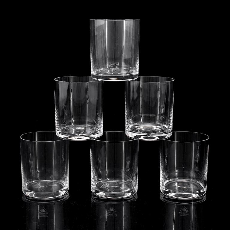 Six Gunnar Cyrén 'Nobel' tumbler glasses, for Orrefors.