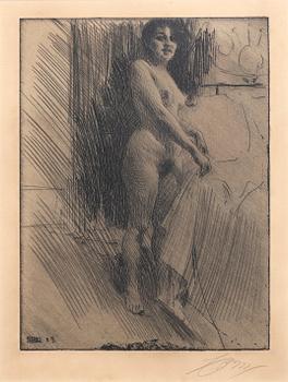 Anders Zorn, a signed etching from 1903.