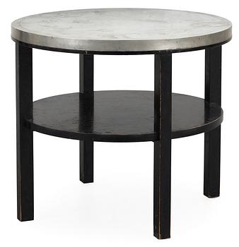 A Björn Trägårdh table with an engraved  pewter top by Roland Kempe 1931,