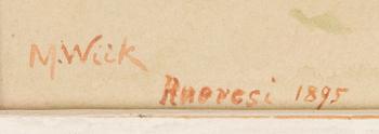 MARIA WIIK, watercolour, signed and dated Ruovesi 1895.