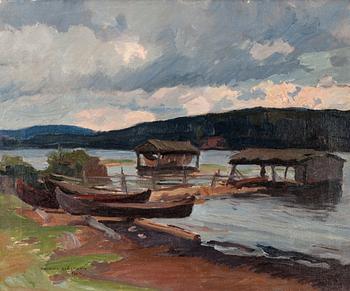 47. Wilho Sjöström, BOATS ON THE SHORE.