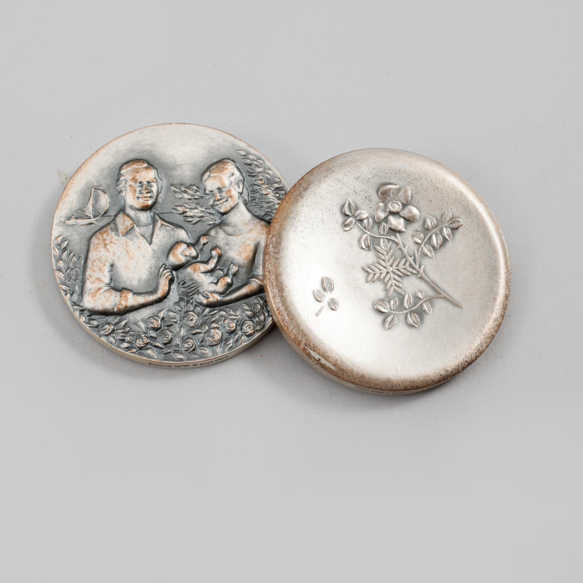 MEDALJER, 11 st, silver, Sverige, Finland, bla Kauko Räsänen, 1975-1981, vikt ca 900 gram.