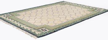 A carpet, flat weave, c. 340 x 246 cm, signed JBV (Johanna Brunssons Vävskola).