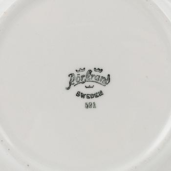 Hertha Bengtson, kaffe-och teservis, flintgods, ca 100 delar, "Blå eld", Rörstrand.